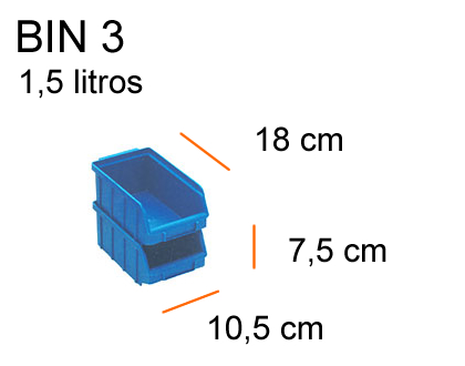 Caixa Plástica Organizadora - Gaveteiro Bin nº 3 -0