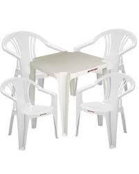 Conjunto de 1 Mesa com 4 Poltronas Plástica - 2 -0